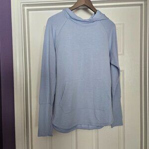 Skechers GoLounge Hooded Sweatshirt Hoodie Women’s Large Light Blue Thumbholes S